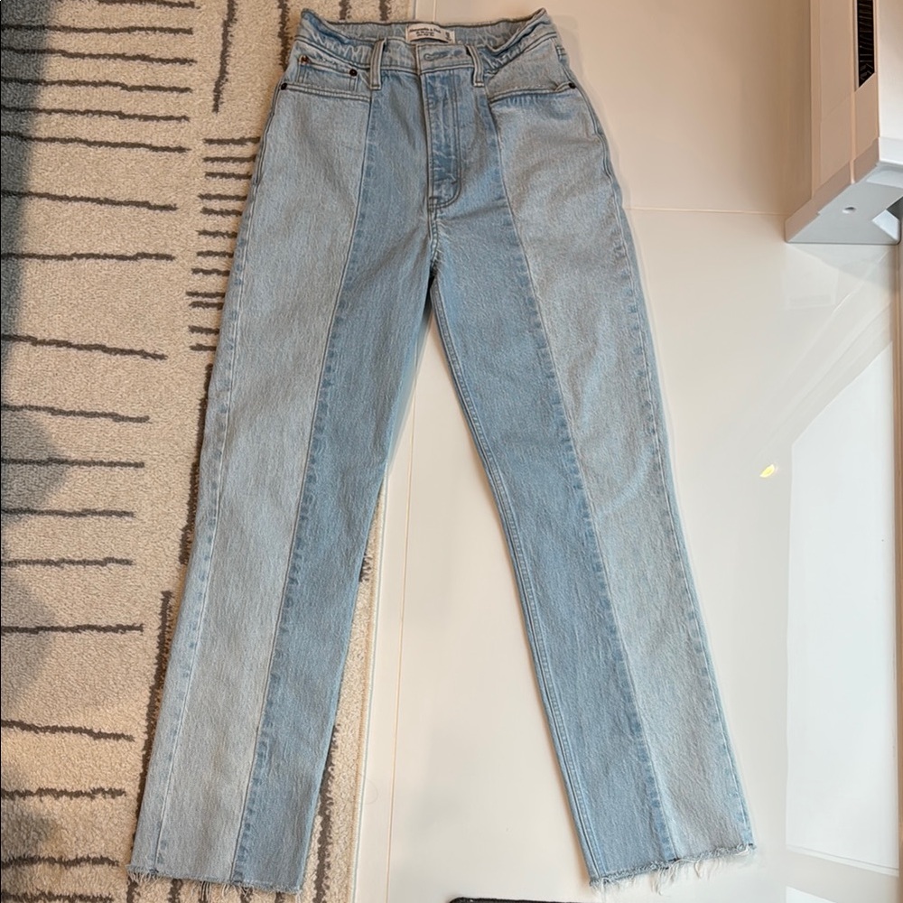 Light Blue contrast High-Waisted A&F Women's Jeans